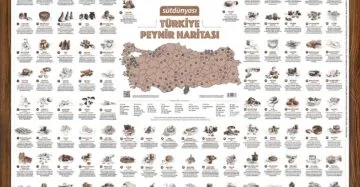 Alüminyum Çerçeveli Türkiye Peynir Haritası