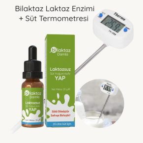 Evde laktozsuz yoğurt yapım seti ve termometre